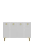 DEMONTE DECOR MOREDD OFİS EVRAK DOLABI BEYAZ-BEYAZ-ALTIN - 2