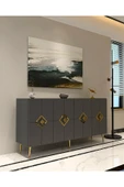 DEMONTE DECOR Robberdd (KB150) Lazer Desenli Konsol Antrasit-altın - 2