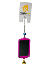 Papağanhane Akrilik Çerçeveli Büyük Ayna Kuş Oyuncağı - 3