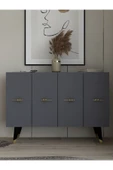 DEMONTE DECOR Quartdd (KM120) Konsol , Çok Amaçlı Dolap - Antrasit Altın (SALKIM KULP) - 1