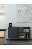 DEMONTE DECOR MOREDD OFİS EVRAK DOLABI ANTRASİT-ANTRASİT-ALTIN - 1