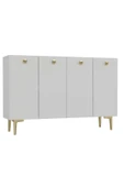 DEMONTE DECOR BETTYDD OFİS EVRAK DOLABI BEYAZ-BEYAZ-ALTIN - 3