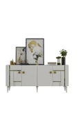 DEMONTE DECOR MADERA KONSOL BEYAZ-ALTIN - 4