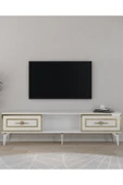 DEMONTE DECOR VİOLADD TV SEHPASI BEYAZ-ALTIN thumbnail 1