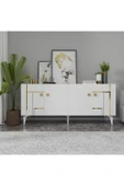 DEMONTE DECOR MADERA KONSOL BEYAZ-ALTIN - 1