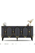 DEMONTE DECOR YUMEDİ MODERN KONSOL ANTRASİT-ALTIN - 7