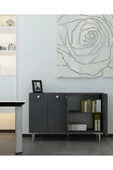 DEMONTE DECOR BETTYDD OFİS EVRAK DOLABI ANTRASİT-ANTRASİT-GÜMÜŞ - 1