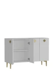 DEMONTE DECOR MOREDD OFİS EVRAK DOLABI BEYAZ-BEYAZ-ALTIN - 5