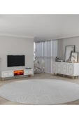 DEMONTE DECOR POLENDH BOHEM KONSOL (KB150), BOHEM ŞÖMİNELİ (A) TV SEHPASI 2Lİ SALON TAKIMI BEYAZ-BEYAZ thumbnail 1