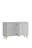 DEMONTE DECOR BETTYDD OFİS EVRAK DOLABI BEYAZ-BEYAZ-ALTIN - 5