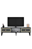 DEMONTE DECOR NİLL TV SEHPASI (ALT MODÜL) ANTRASİT-ALTIN thumbnail 5