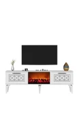 DemonteDekor Shumendh Şömineli Tv Sehpası Beyaz-gümüş thumbnail 2