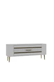 DEMONTE DECOR RETROLP2DD TV SEHPASI BEYAZ-ALTIN - 4