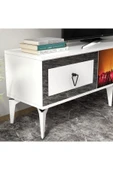 DEMONTE DECOR Linda Tv Ünitesi Şömineli Takım Beyaz-gümüş - 4