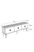 DEMONTE DECOR NOVVA 180 CM TV SEHPASI (ALT MODÜL) ANTRASİT-GÜMÜŞ - 6