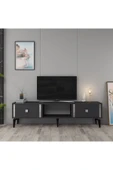 DEMONTE DECOR DORUK TV SEHPASI ANTRASİT GÜMÜŞ - 1