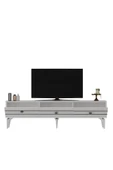 DEMONTE DECOR LENNORA 180 CM  TV SEHPASI (ALT MODÜL) BEYAZ-GÜMÜŞ - 5