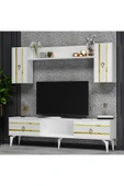 DEMONTE DECOR PELİN TV ÜNİTESİ TAKIMI BEYAZ-ALTIN - 2