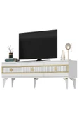 DEMONTE DECOR NOVVA TV SEHPASI (alt modül) ve KONSOL 2'Lİ SALON TAKIMI BEYAZ-ALTIN thumbnail 7