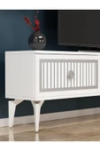 DEMONTE DECOR NİLL ŞÖMİNELİ TV SEHPASI BEYAZ-GÜMÜŞ thumbnail 3
