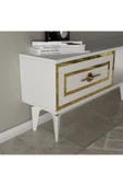 DEMONTE DECOR VİOLA TV ÜNİTESİ TAKIMI BEYAZ-ALTIN thumbnail 3