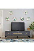 DEMONTE DECOR Ceneyra 180 Cm Tv Ünitesi Antrasit-altın - 7
