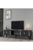 DEMONTE DECOR DORUK TV SEHPASI ANTRASİT GÜMÜŞ - 2