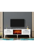 DemonteDekor Shumendh Şömineli Tv Sehpası Beyaz-gümüş thumbnail 1