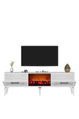 DemonteDekor Shumendh Şömineli Tv Sehpası Beyaz-gümüş thumbnail 3