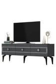 DEMONTE DECOR NOVVA 180 CM TV SEHPASI (ALT MODÜL) ANTRASİT-GÜMÜŞ - 5