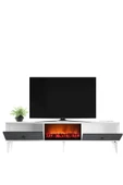 DEMONTE DECOR VARNA TV SEHPASI ŞÖMİNELİ (ALT MODÜL ) BEYAZ ANTRASİT - 2