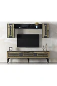 DEMONTE DECOR Karya 180 Cm Tv Ünitesi Antrasit Altın - 1