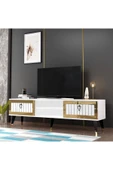 DEMONTE DECOR LİİDYA TV SEHPASI (ALT MODÜL) BEYAZ-ALTIN - 2