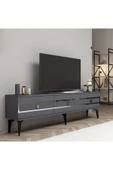 DEMONTE DECOR NOVVA 180 CM TV SEHPASI (ALT MODÜL) ANTRASİT-GÜMÜŞ - 2