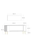 DEMONTE DECOR RETROLP2DD TV SEHPASI BEYAZ-ALTIN - 6