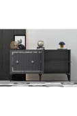 DEMONTE DECOR NOVVA TV SEHPASI (alt modül) ve KONSOL 2'Lİ SALON TAKIMI ANTRASİT-GÜMÜŞ thumbnail 4