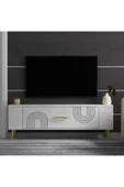 DEMONTE DECOR RETROL2DD TV SEHPASI BEYAZ-ALTIN - 1