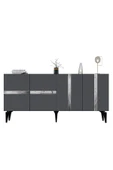 DEMONTE DECOR VANİA TV SEHPASI ve KONSOL 2'li SALON TAKIMI ANTRASİT-GÜMÜŞ - 5
