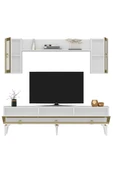 DEMONTE DECOR Ponny 180 Cm Tv Ünitesi Beyaz Altın - 6