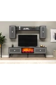 DEMONTE DECOR HERRY TV ÜNİTESİ ŞÖMİNELİ TAKIM ANTRASİT-GÜMÜŞ thumbnail 1