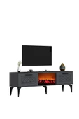 DemonteDekor SHUMEN ŞÖMİNELİ TV SEHPASI ANTRASİT-GÜMÜŞ thumbnail 5