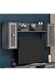 DEMONTE DECOR NİLL ŞÖMİNELİ TV ÜNİTESİ TAKIMI ANTRASİT GÜMÜŞ - 6