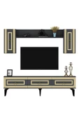 DEMONTE DECOR Karya 180 Cm Tv Ünitesi Antrasit Altın - 4