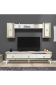 DEMONTE DECOR Ponny 180 Cm Tv Ünitesi Beyaz Altın - 1