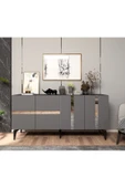 DEMONTE DECOR VANİA TV SEHPASI ve KONSOL 2'li SALON TAKIMI ANTRASİT-GÜMÜŞ - 3