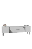 DEMONTE DECOR DEKOP2DD TV SEHPASI BEYAZ-GÜMÜŞ - 5