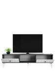 DEMONTE DECOR 2 Kapaklı, Raflı Varna Tv Sehpası Alt Modül Beyaz-antrasit - 5