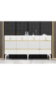 DEMONTE DECOR PELİN TV ÜNİTESİ ve KONSOL 2'Lİ SALON TAKIMI BEYAZ-ALTIN - 3