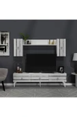 DEMONTE DECOR İpek 180 Cm Tv Ünitesi Ve Konsol 2'li Salon Takımı Beyaz-gümüş thumbnail 2