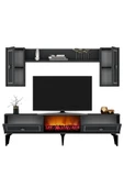 DEMONTE DECOR HERRY TV ÜNİTESİ ŞÖMİNELİ TAKIM ANTRASİT-GÜMÜŞ thumbnail 5